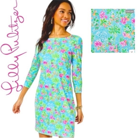 Lilly Pulitzer Vibrant Floral Dress in Blue and Pink - Picture 4 of 8